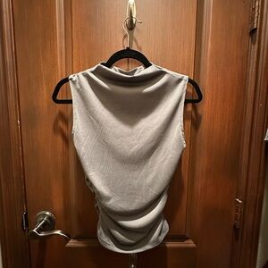 SHEIN Ruched Asymmetrical Tan Gold Tank Top